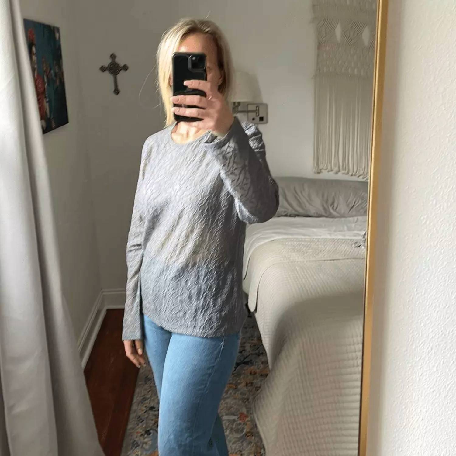 Vince - Jacquard Wool Blend Long Sleeve Top