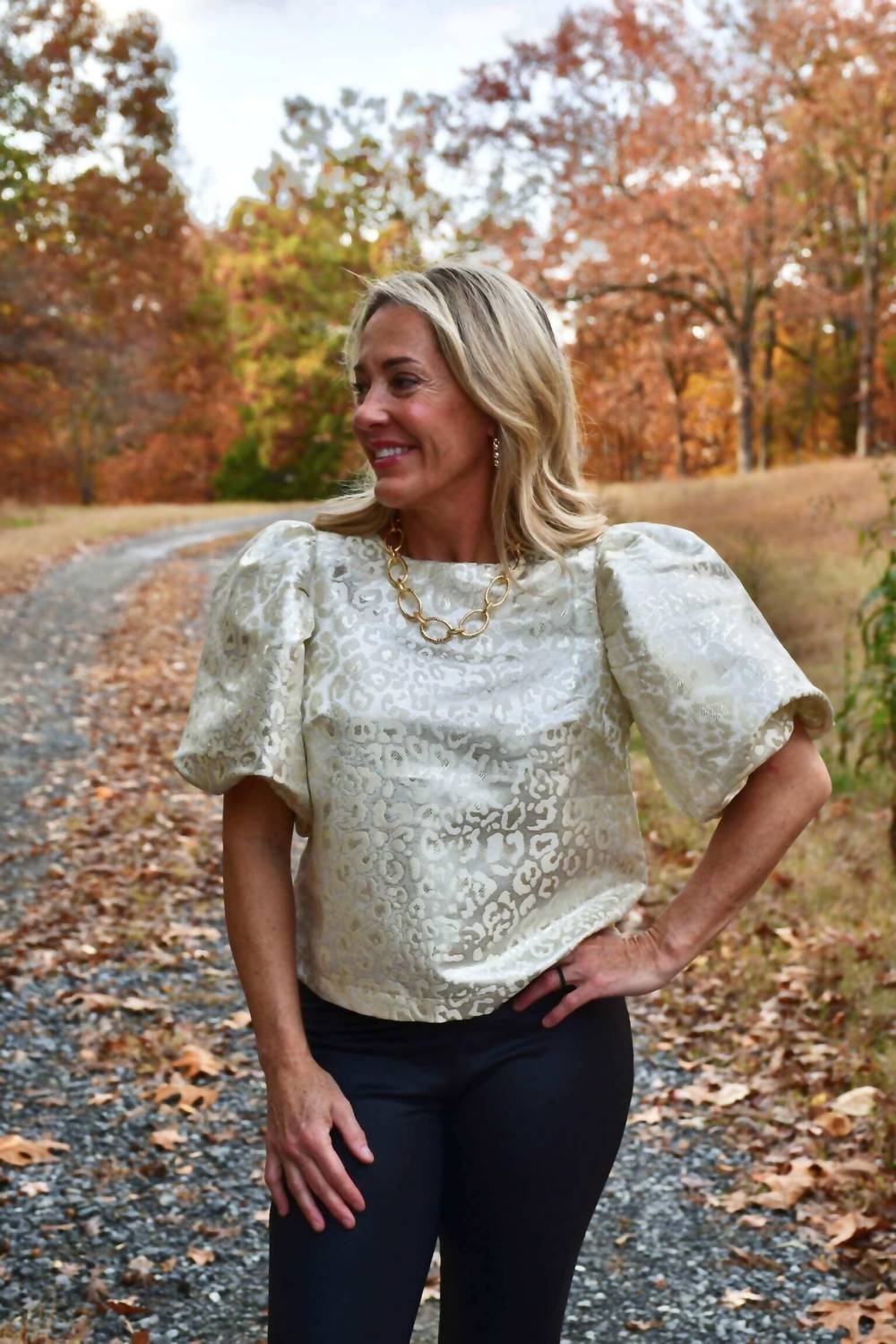 Glam - Blair Puff Sleeve Blouse