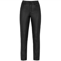 TRIBAL Slim Fit Glossy Pant in black pleather - women's pants - alternate view