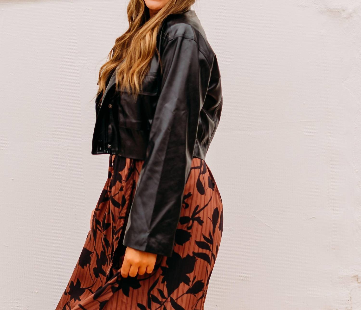 Elan - Edgy Faux Leather Jacket