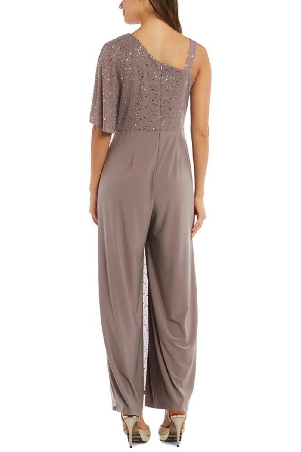 R&M Richards - Metallic Overlay Evening Jumpsuit