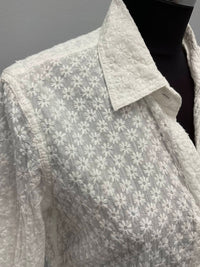 Cino - WHITE EMBROIDERED COTTON SHIRT