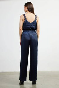Skies Are Blue - Dull Satin Elastic Back Trouser