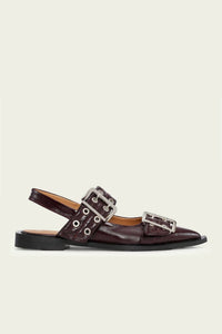 Ganni - Women's Feminine Buckle Ballerina Flats