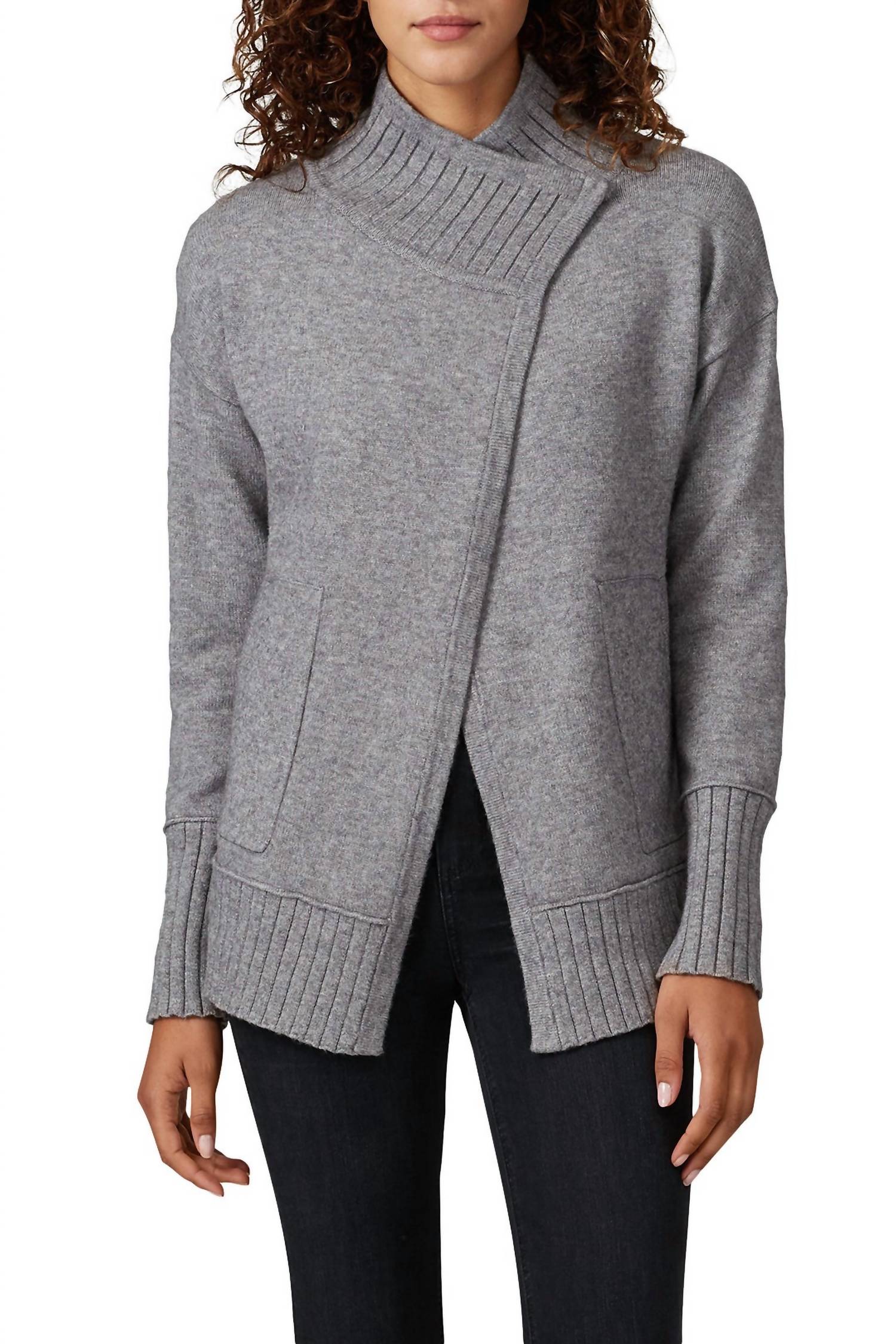 White + Warren - LOFTY BLEND RIBBED COATIGAN