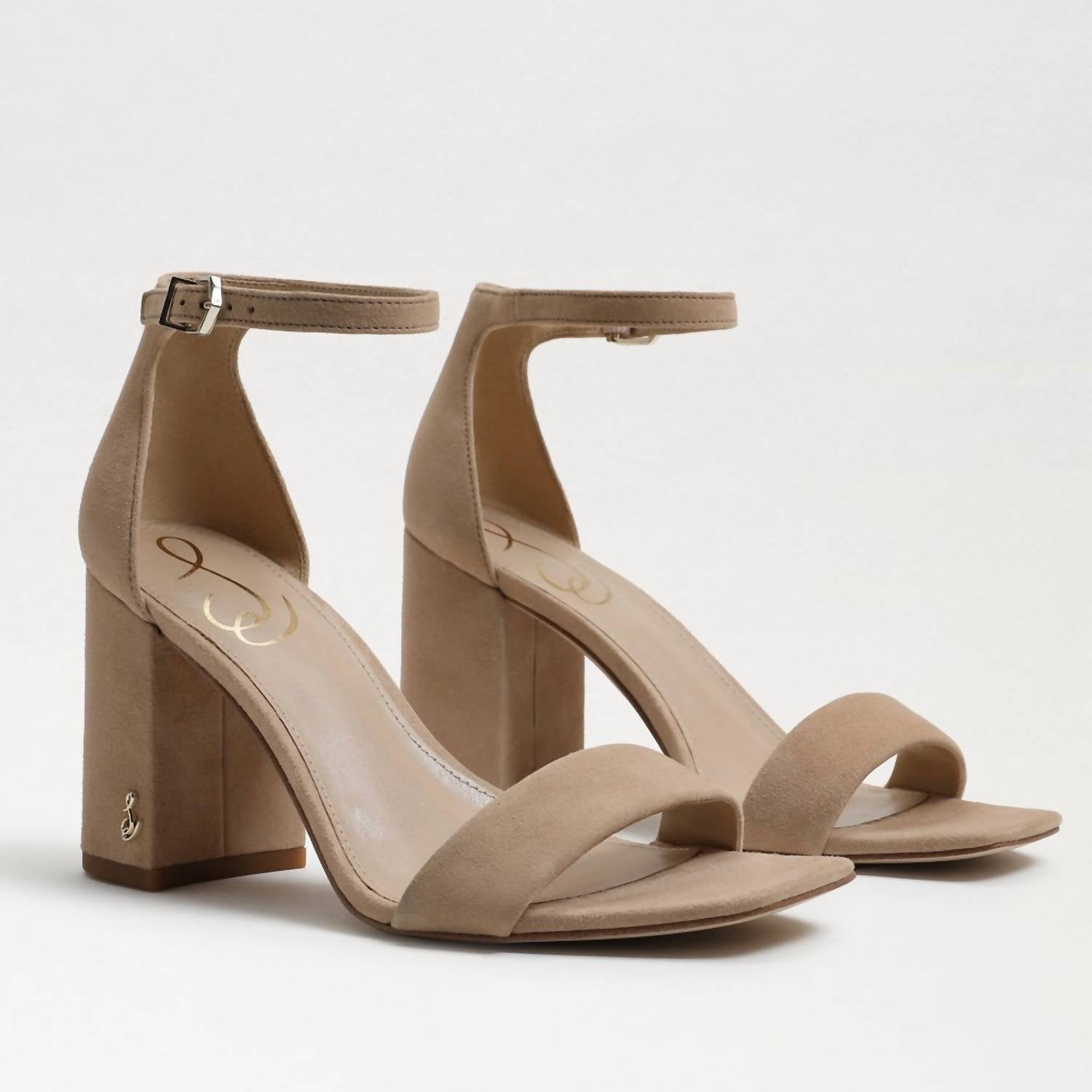 Sam Edelman Women's Daniella Leather Ankle Strap Heel in nude - women's sandal