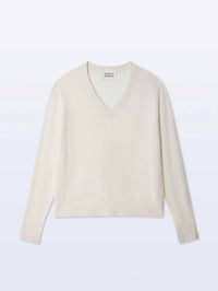 White + Warren - Rib Trim V-no Sweater