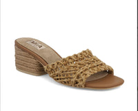 MIA Women's Idella Rattan Heel in natural woven - women's sandal - detail view