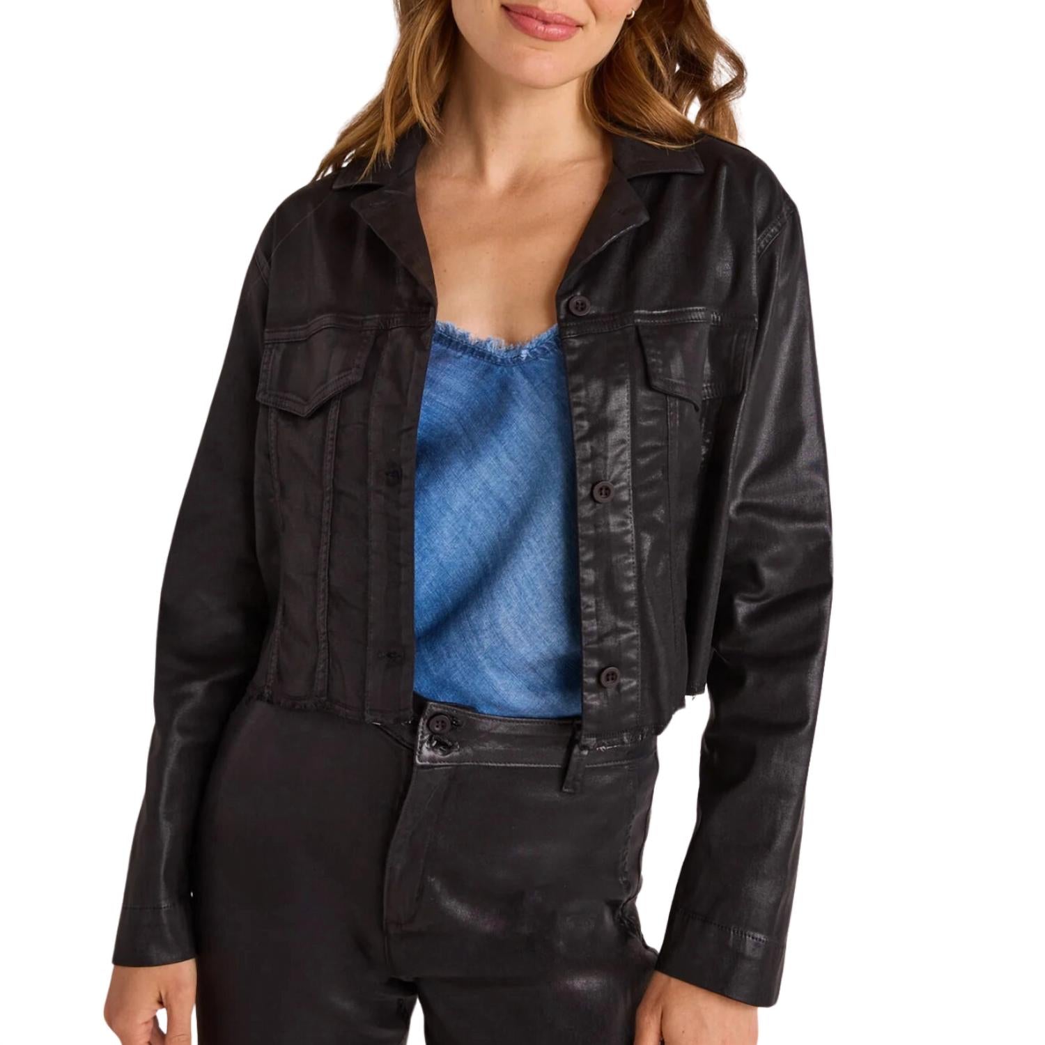 Bella Dahl Women's Billie Cropped Jacket in black - women's jacket