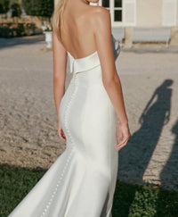 Sincerity - Strapless Stretch Mikado Fit And Flare Wedding Gown