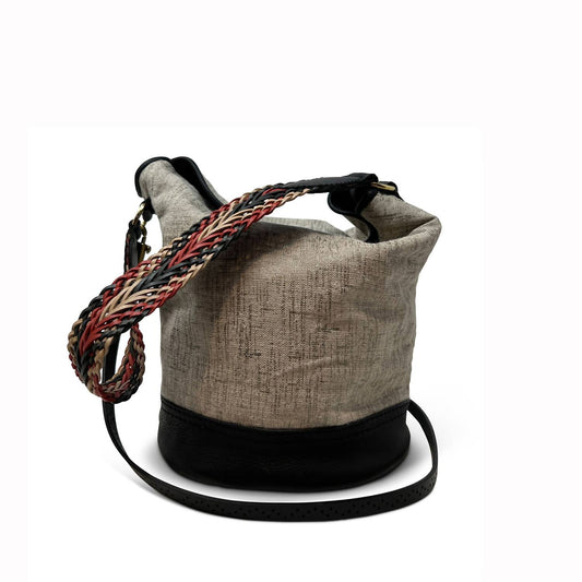 Kempton & Co. - Richmond Metallic Linen Bucket Bag