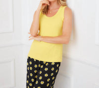 Karen Kane Ribbed Scoop Neck Tank in lemon - women's tank top - view 5