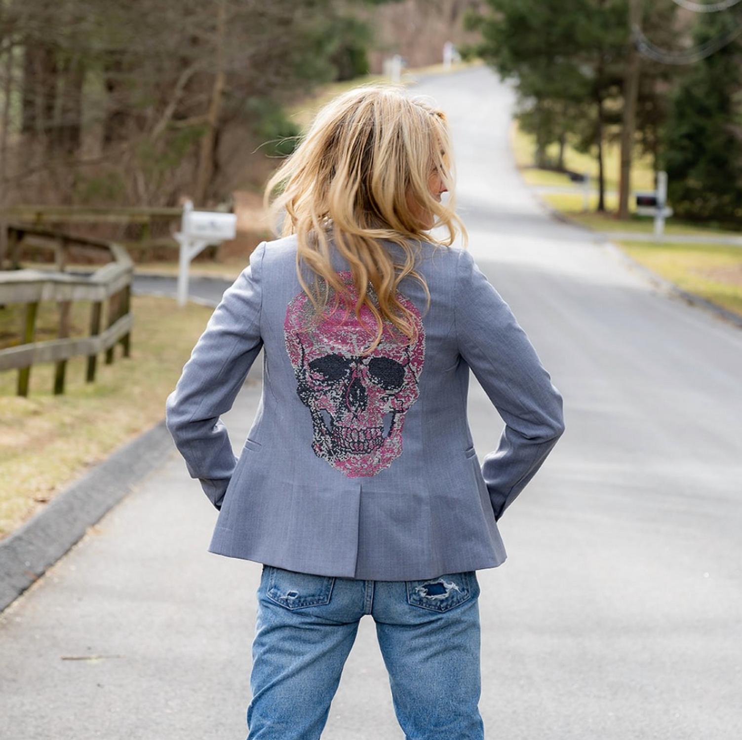 Hipchik - Skull Pinstripe Blazer