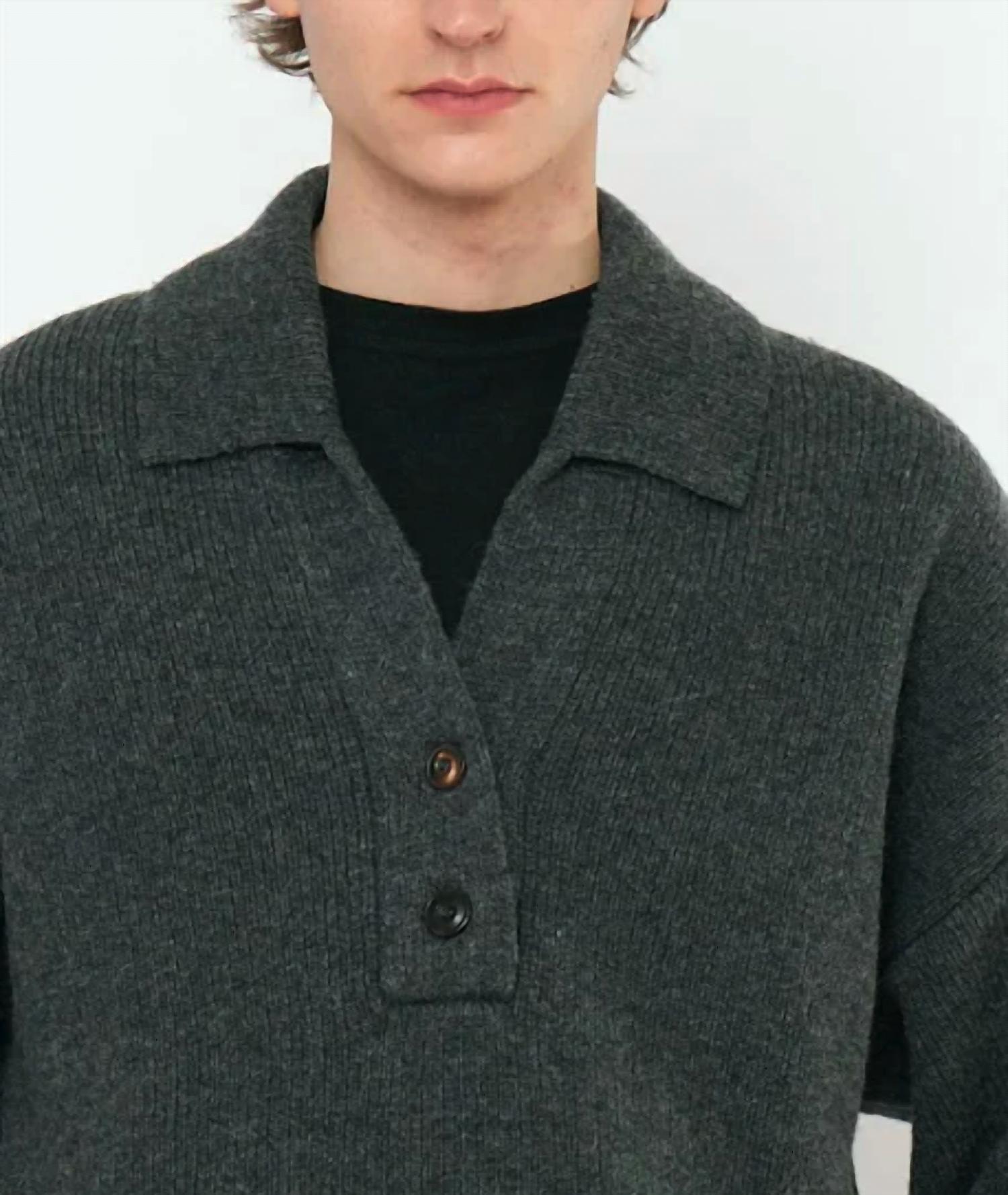 7115 By Szeki - Chunky Collared Recycled Wool Pullover