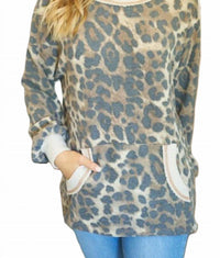 White Birch - Leopard & Waffle Trim Tunic