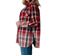 Panache - Plaid Flannel With Bleached Dipped Contrast Shirt