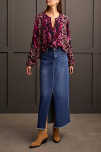 Tribal - Combo Print Button Blouse