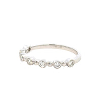 Aamiaa - 0.25 Carat Natural Diamond Bezel & Bar Band Ring - Size 6.5