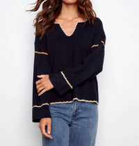 Charlie B - Embroidered Ribbed Sweater