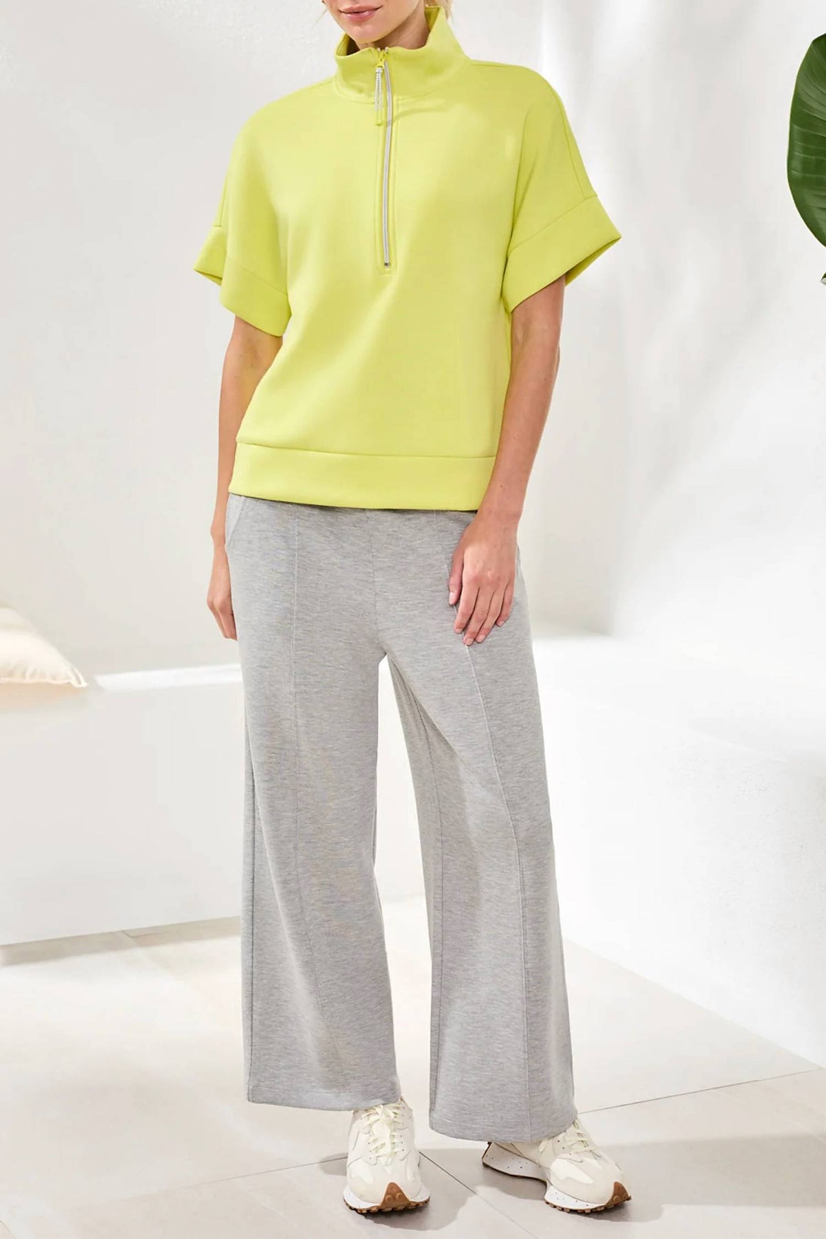 Tribal - Techno Lux Mock Neck Zip Top