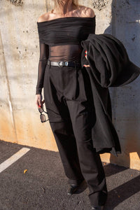 SER.O.YA Rosa Off-shoulder Top in black - women's blouse - view 4