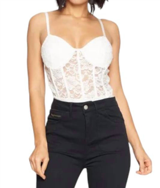 Chocolate Usa - Lace Bustier Bodysuit