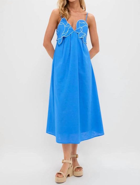 English Factory - Iris Flower Appliqué Maxi Dress