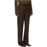 Sefr Mike Suit Trouser Pants in sludge brown wool - women's pants - detail view