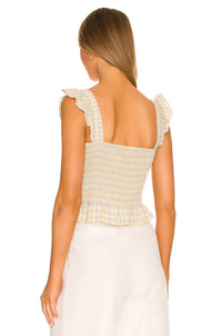 heartloom Jacey Smocked Top in maize - women's shirt - alternate view