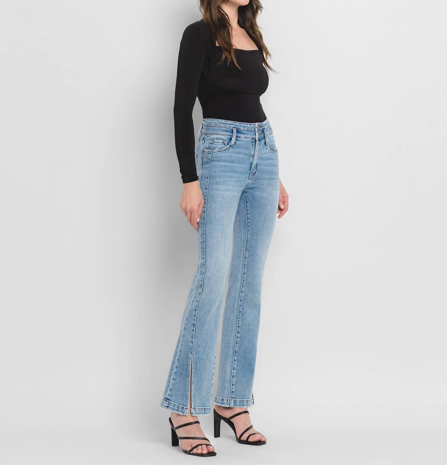 Flying Monkey - Cora High Rise Split Hem Jeans