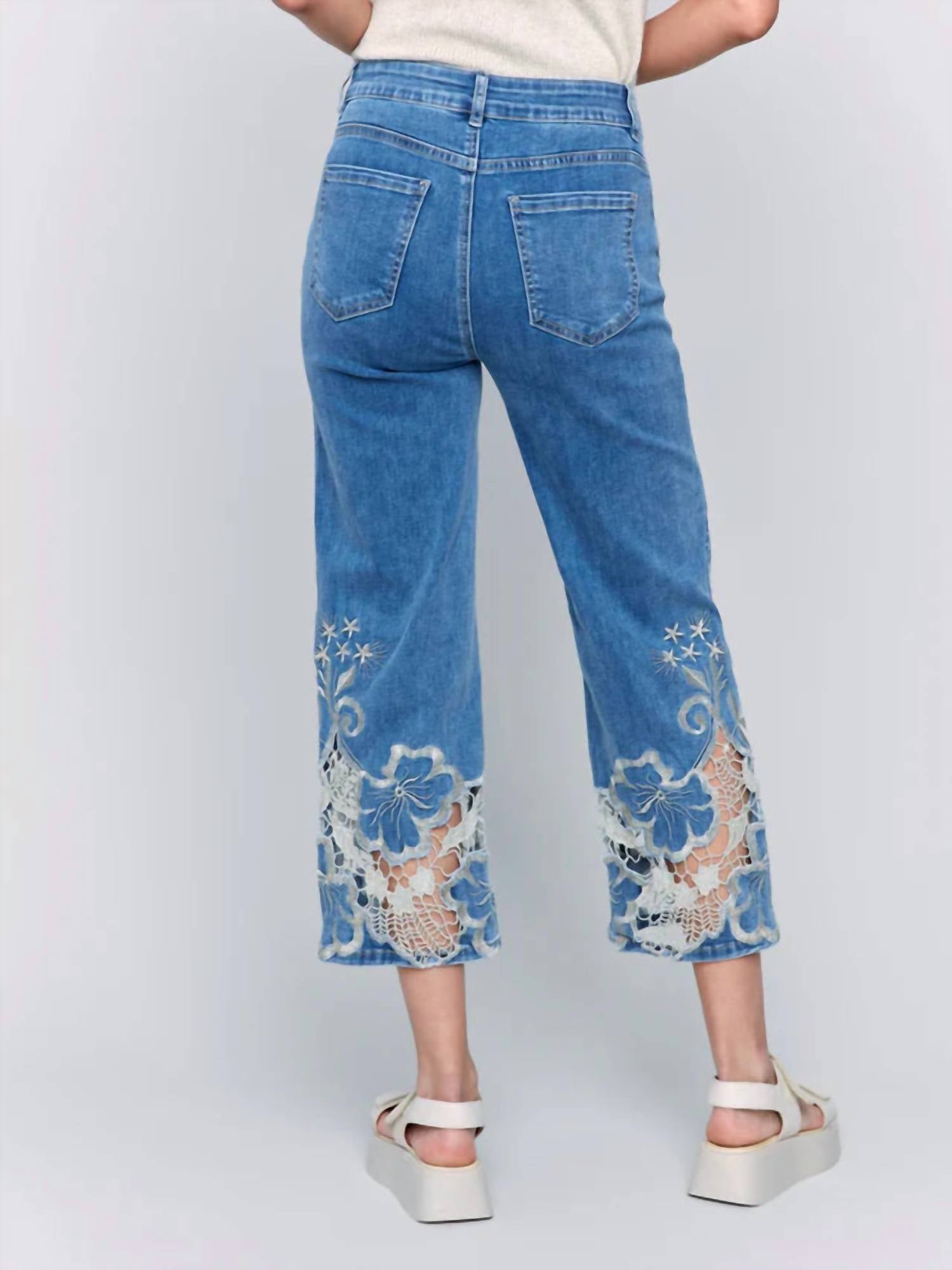 Charlie B - Women's Lace Cut Out Pant