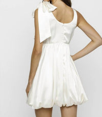 Storia - Satin Babydoll Bubble Hem Mini Dress