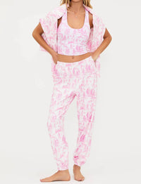 Beach Riot Georgie Sweatpant in powder pink toile - women's pants