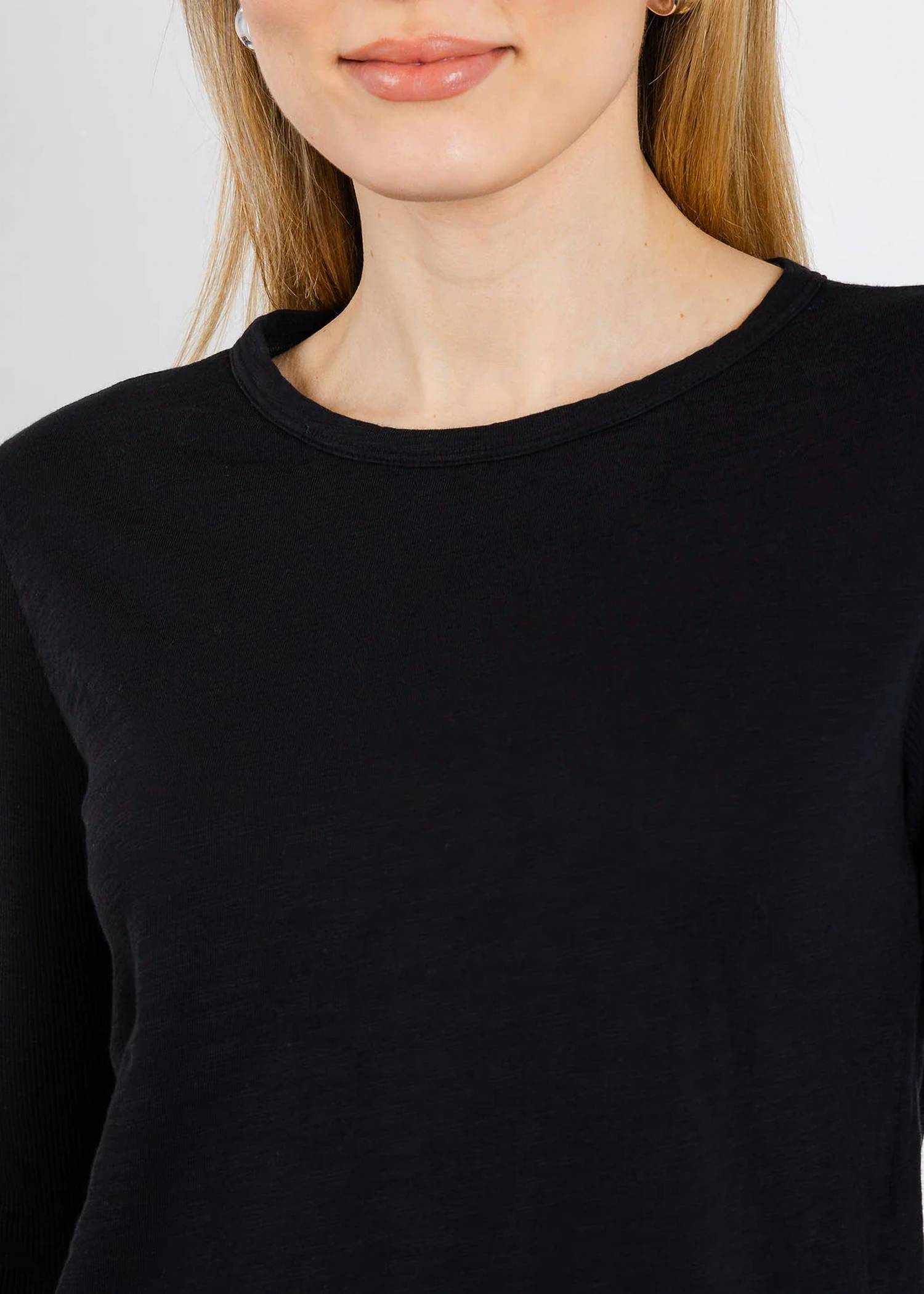 Elliott Lauren - Caroline Crewneck Tee With Rib Sleeve And Gusset