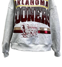QUEEN OF SPARKLES Sooners Vintage Sweatshirt in grey - women's top - view 5
