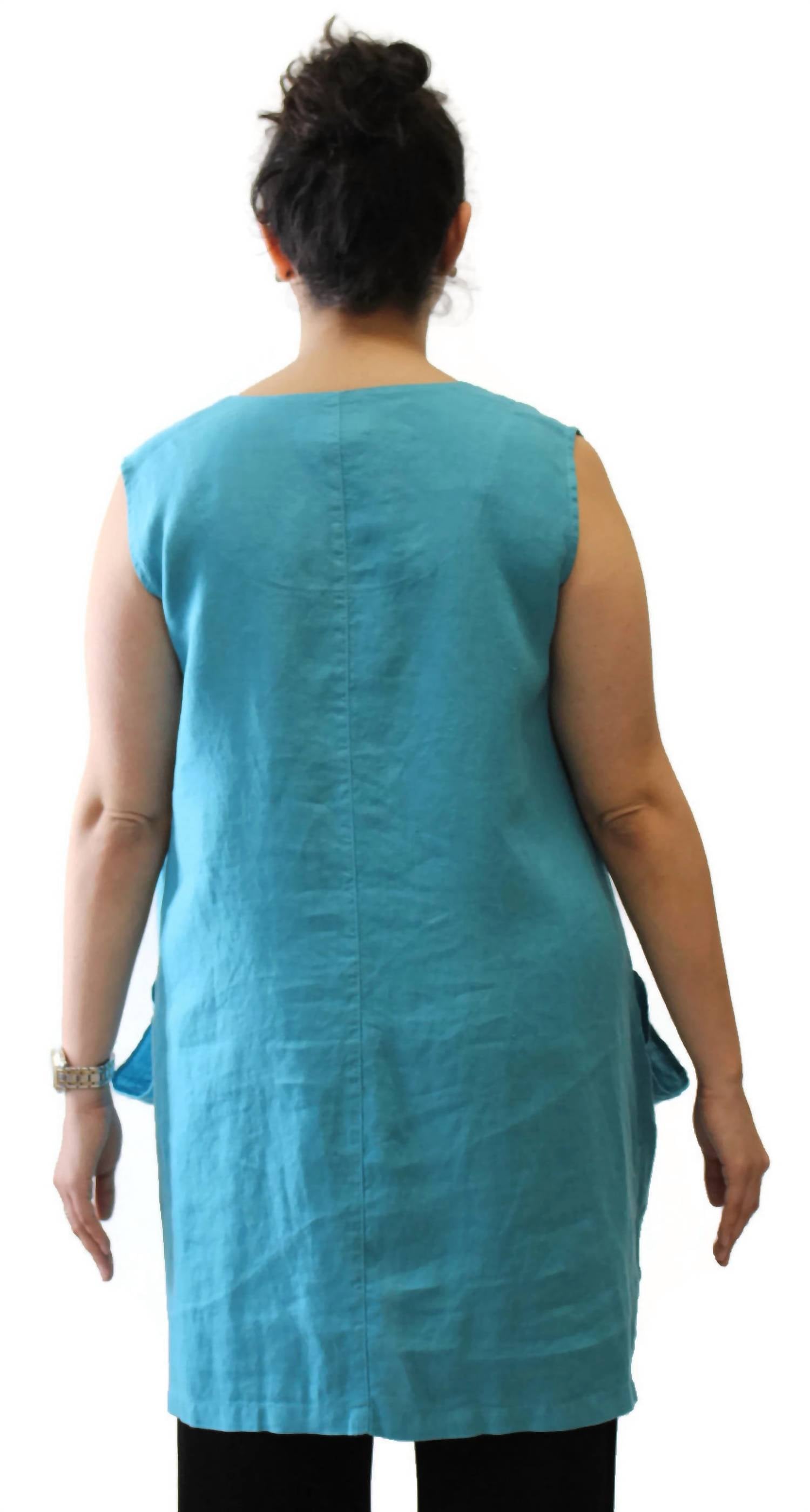 Mosaic - Oversized Pocket Linen Top