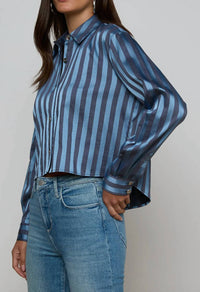 L'Agence - Cosette Crop Hi Low Shirt