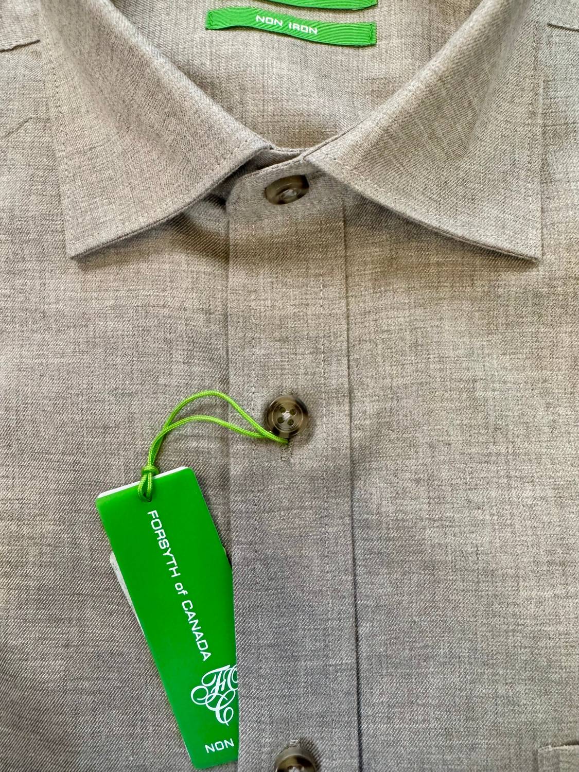 FORSYTH OF CANADA INC Men's Heathered Solid Sport Shirt in clay - men's shirt - detail view