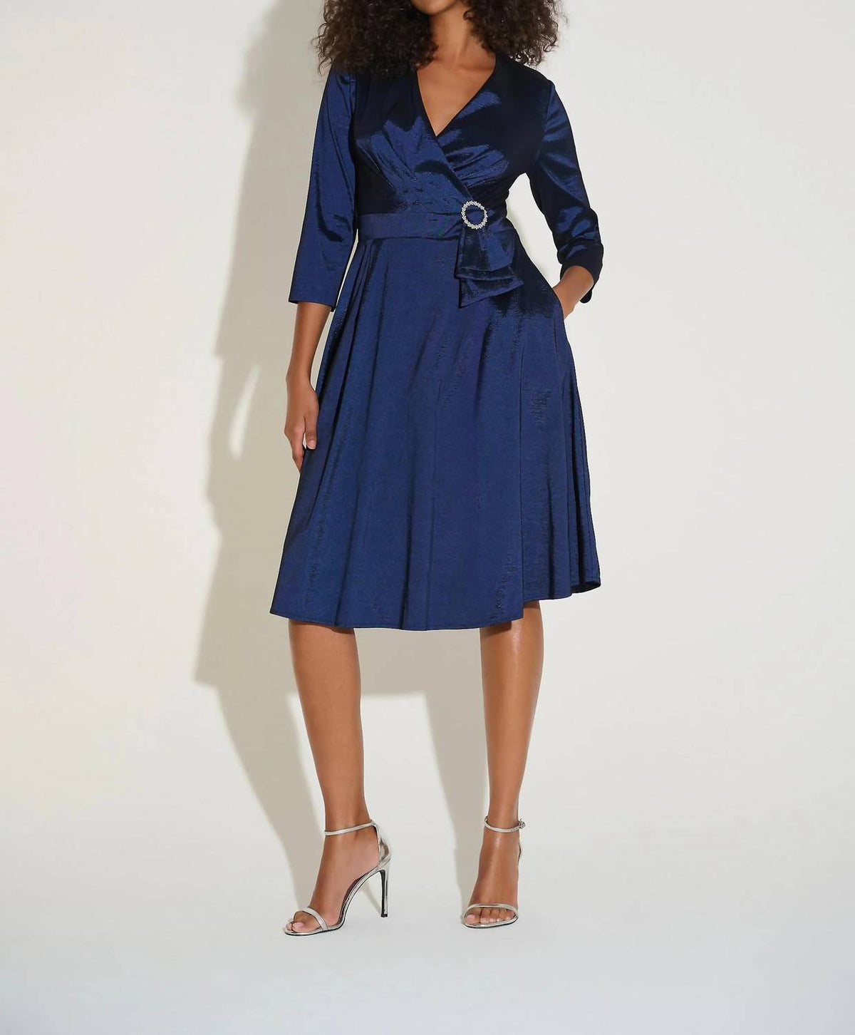 Joseph Ribkoff - Pleated Taffeta Fit & Flare Dress