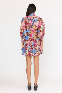 CHRISTY LYNN Emi Mini Dress in carmine floral 1 - women's dress - alternate view