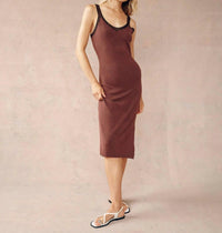 Bella Dahl - Crocheted Trim V-neck Midi Dress