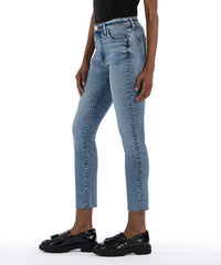 KUT FROM THE KLOTH Reese High Rise Ankle Skinny Leg Jean in incredible - women's jeans - detail view