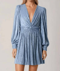 Sabina Musayev - Golda Longsleeve Pleated Mini Dress