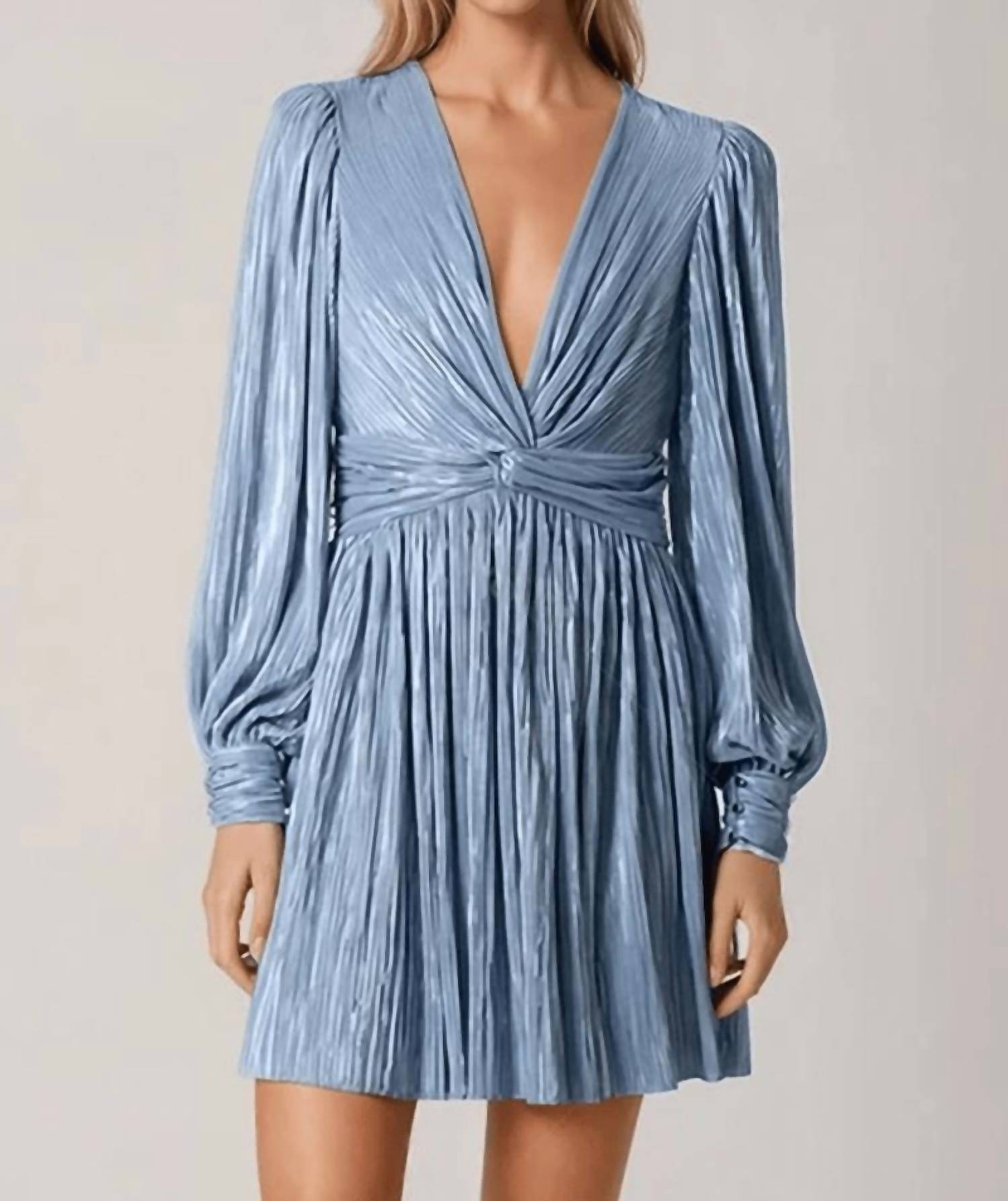 Sabina Musayev - Golda Longsleeve Pleated Mini Dress