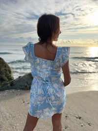 Pick Happy - Women's Ruffle Sleeve Pintuck Mini Dress