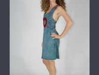 Jayli Amni Blues Mini Dress in teal - women's dress - detail view
