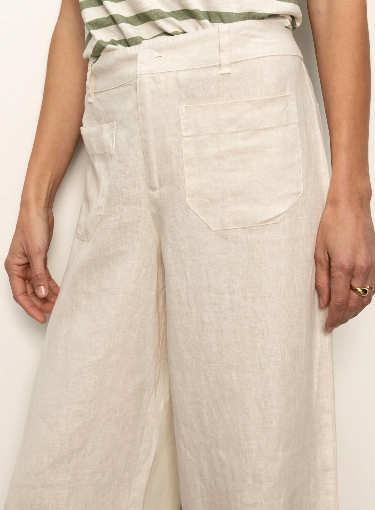 Sanctuary - Linen Marine Wide Leg Pant
