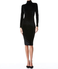 Alice + Olivia - Delora Velvet Tassel Back Midi Dress