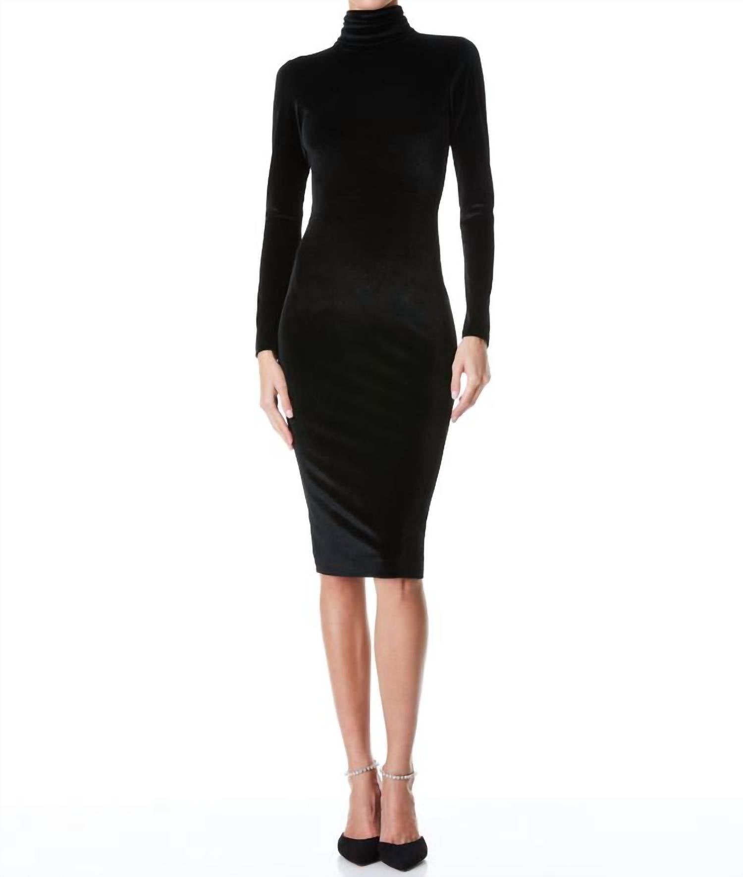 Alice + Olivia - Delora Velvet Tassel Back Midi Dress