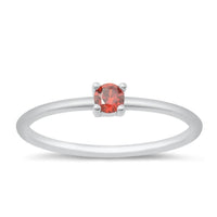 Starlette - Women's Garnet Round Stackable Ring